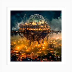 Steampunk airship 1 Art Print