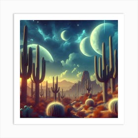 Cactus Landscape 1 Art Print