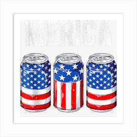 Trending Beer American Flag 4th Of July Men Women Art Print