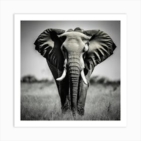 Elephant In The Grass Art Print