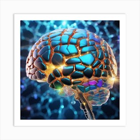3d Image Of A Brain Art Print