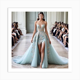 Blue Wedding Dress Art Print