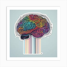 Barcode Brain Art Print