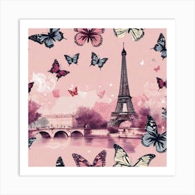 Paris With Butterflies 178 Art Print