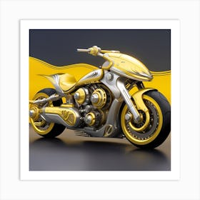 Golden Motorcycle 2 Art Print