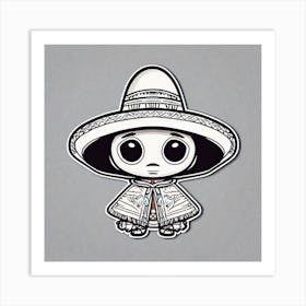 Mexican Pancho Sticker 2d Cute Fantasy Dreamy Vector Illustration 2d Flat Centered By Tim Bu (32) Art Print