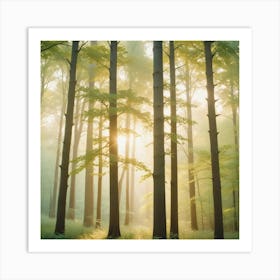 Sunrise In The Forest Art Print