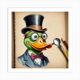 Duck In Top Hat 1 Art Print