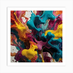 Colorful Splashes Art Print