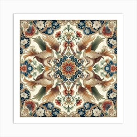 Oriental Floral Pattern Art Print