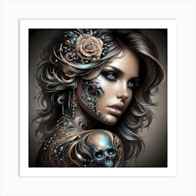 Tattooed Woman 1 Art Print