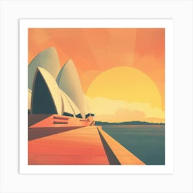 A Sydney Opera House In Sydney Lofi Illustration 1720432824 2 Art Print