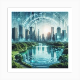 Futuristic Cityscape3 Art Print