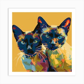 Kisha2849 Burmese Cats Picasso Style No Negative Space Full Pag D137cc64 E27a 4f3c Bfa3 71dc5c5c5df3 Art Print