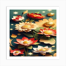 Paper Flowers 3 Art Print