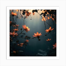 Flowers At Dusk Art Print