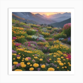 Wildflowers At Sunset 1 Art Print