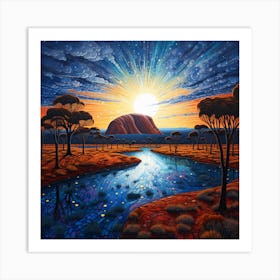 Sunset At Uluru Art Print