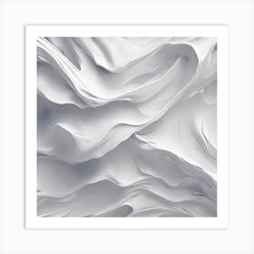 White Wavy Texture Art Print