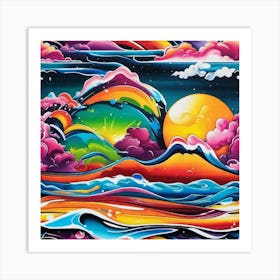 Rainbows And Clouds Art Print