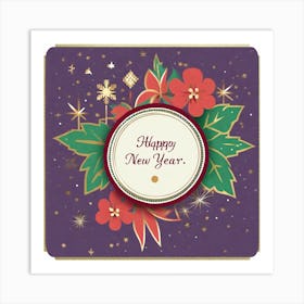 Happy New Year Greeting Card 1 Art Print