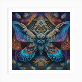 Psychedelic Moth Art Print