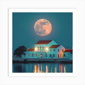 Full Moon Over Croatia Art Print