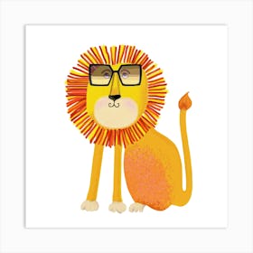 Lion With Glasses Art Print