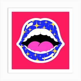 Read My Lips - Royal Blue Galaxy Art Print