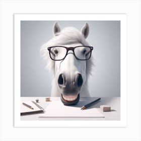 Horse With Glasses 1 Art Print