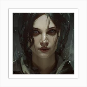 Girl With Blue Eyes Art Print