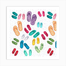 Pool Flip Flops. 1 Art Print