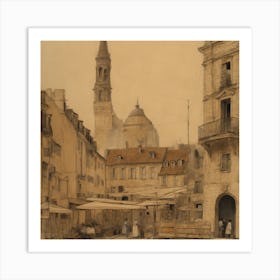 Street Scene In Brussels Art Print