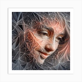 Abstract Portrait Of A Woman Art Print