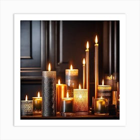 Candles On A Table 3 Art Print