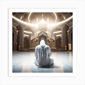 Muslim Man Praying In The Mosque 2 Art Print