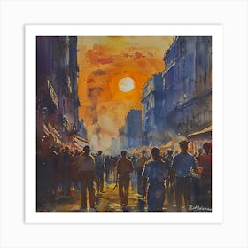 Sunset In Paris 1 Art Print