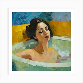 Woman In A Bathtub 8 Art Print