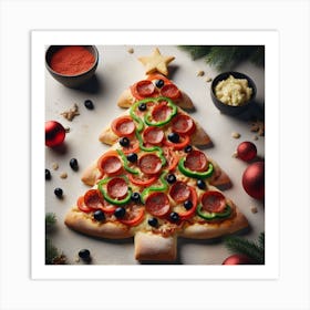 Christmas Tree Pizza Art Print