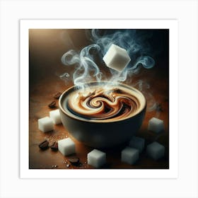 Coffee With Sugar Cubes Art Print