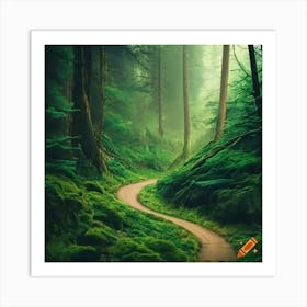 Craiyon 232955 A Trail Winding Through A Lush Art Print