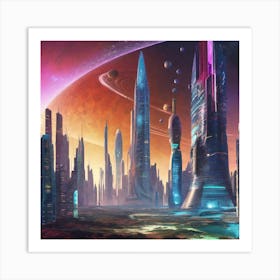 Futuristic City 42 Art Print