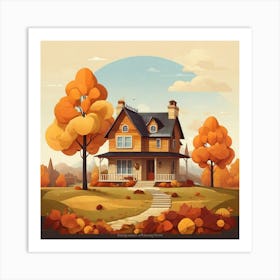 Autumn House Art Print