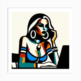 A woman by mid-20th century graphic design 2 Art Print