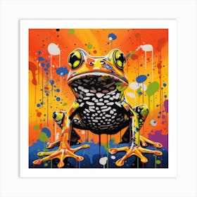 Colorful Frog Splatter 2 Art Print