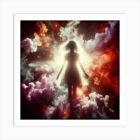 Girl In The Clouds 1 Art Print