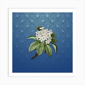 Vintage Shipova Botanical on Bahama Blue Pattern n.1135 Art Print