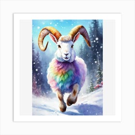 Ram Rabbit Art Print