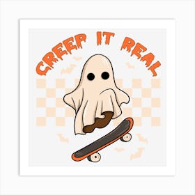 Ghost Skateboarding Art Print