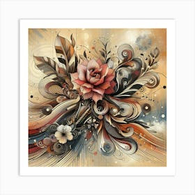 Abstract Floral Painting 7 Art Print